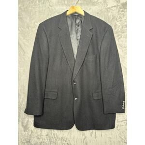Jos A Bank Blazer Mens 50 Long Black Camel Hair Sport Coat Suit Jacket Classic